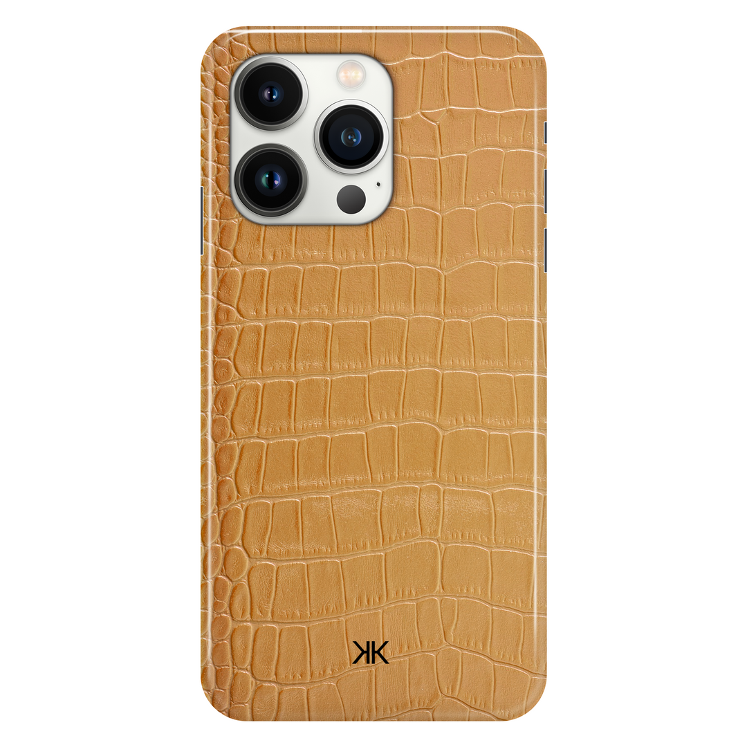 Gold Crocodile phone case for iPhone 13 Pro