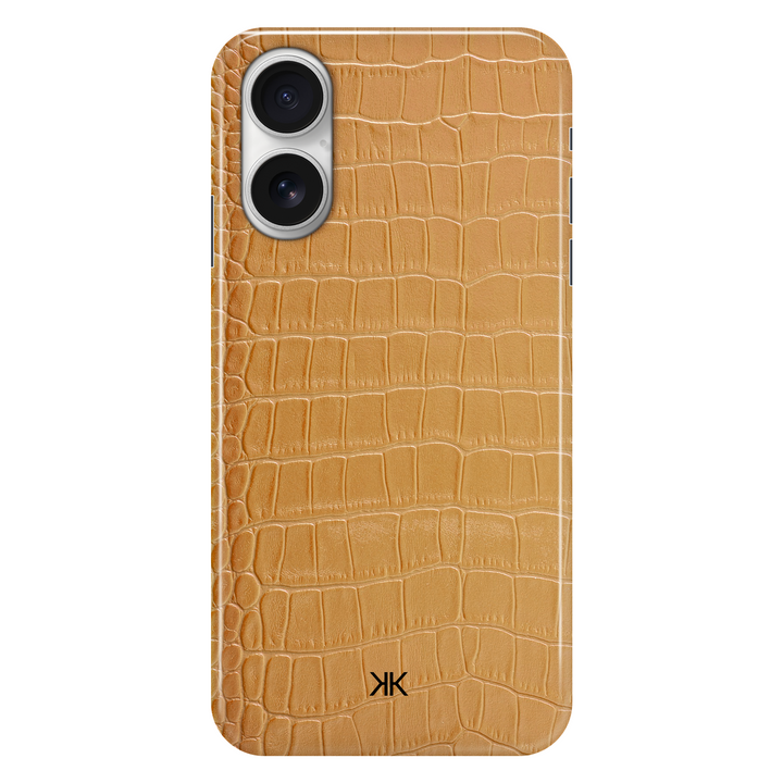 Gold Crocodile phone case for iPhone 16