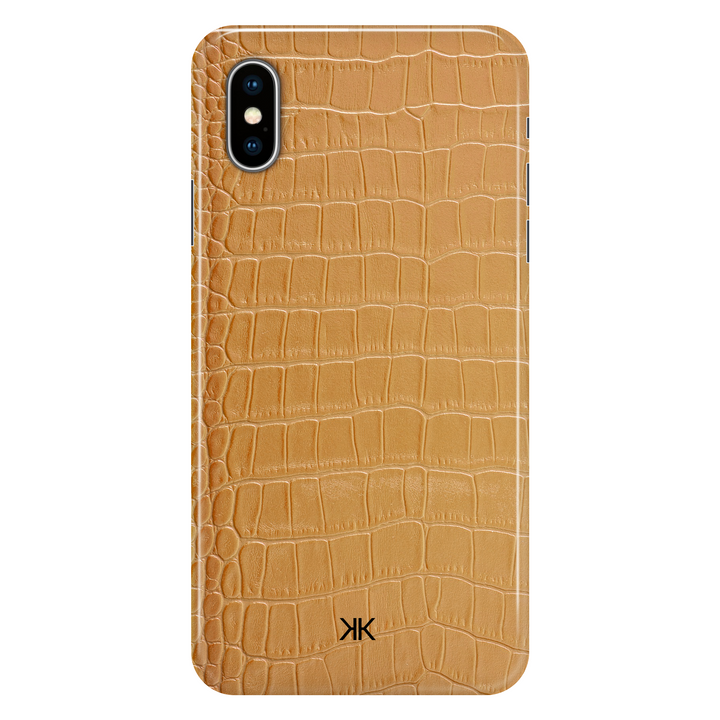 Gold Crocodile phone case for iPhone X