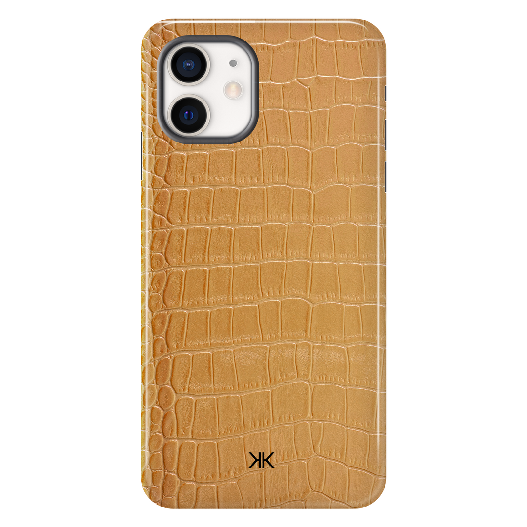 Gold Crocodile Phone Case - Tough Case - iphone-12