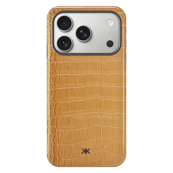 Gold Crocodile Phone Case - Tough Case - iphone-17-pro