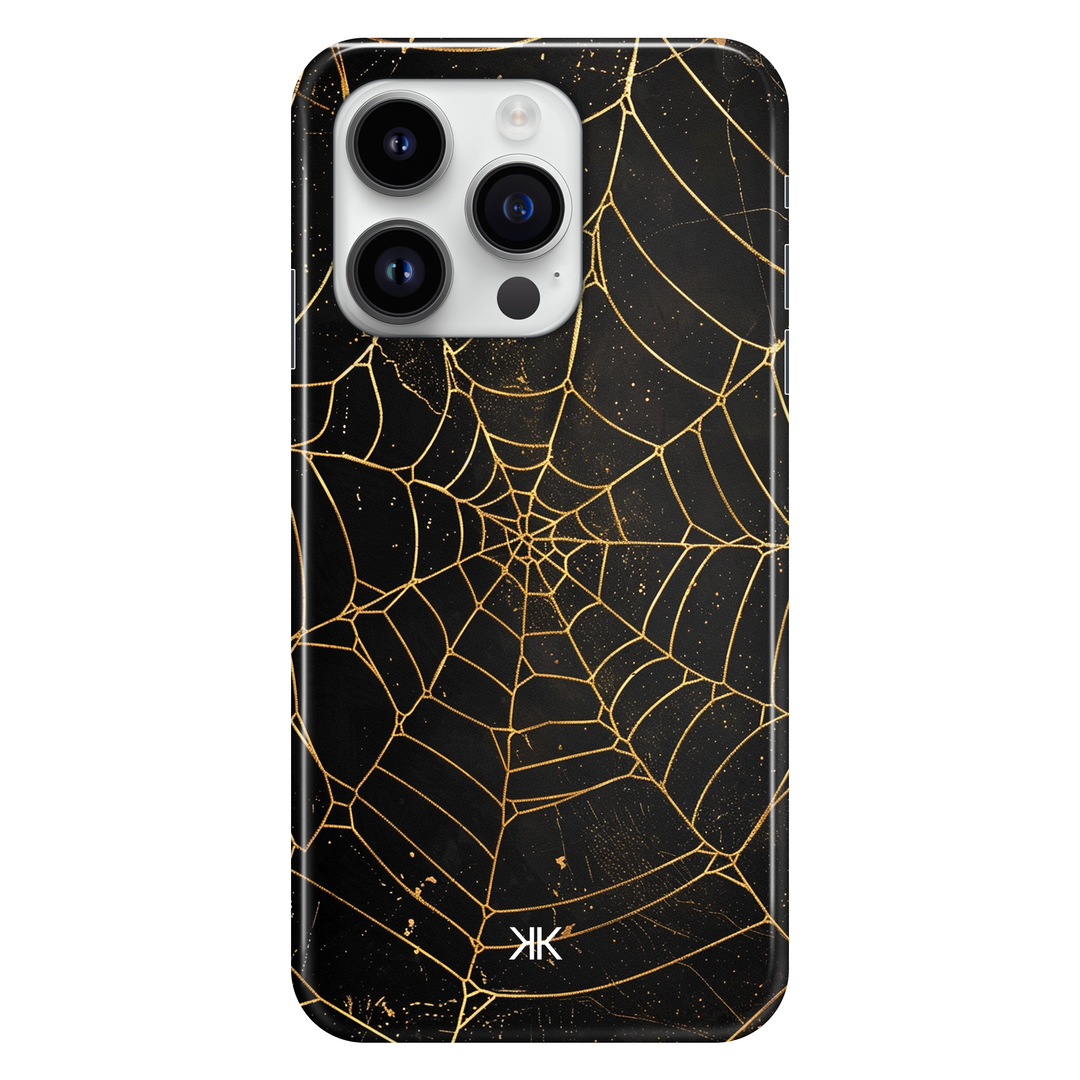 Golden Spiderweb phone case for iPhone 14 Pro
