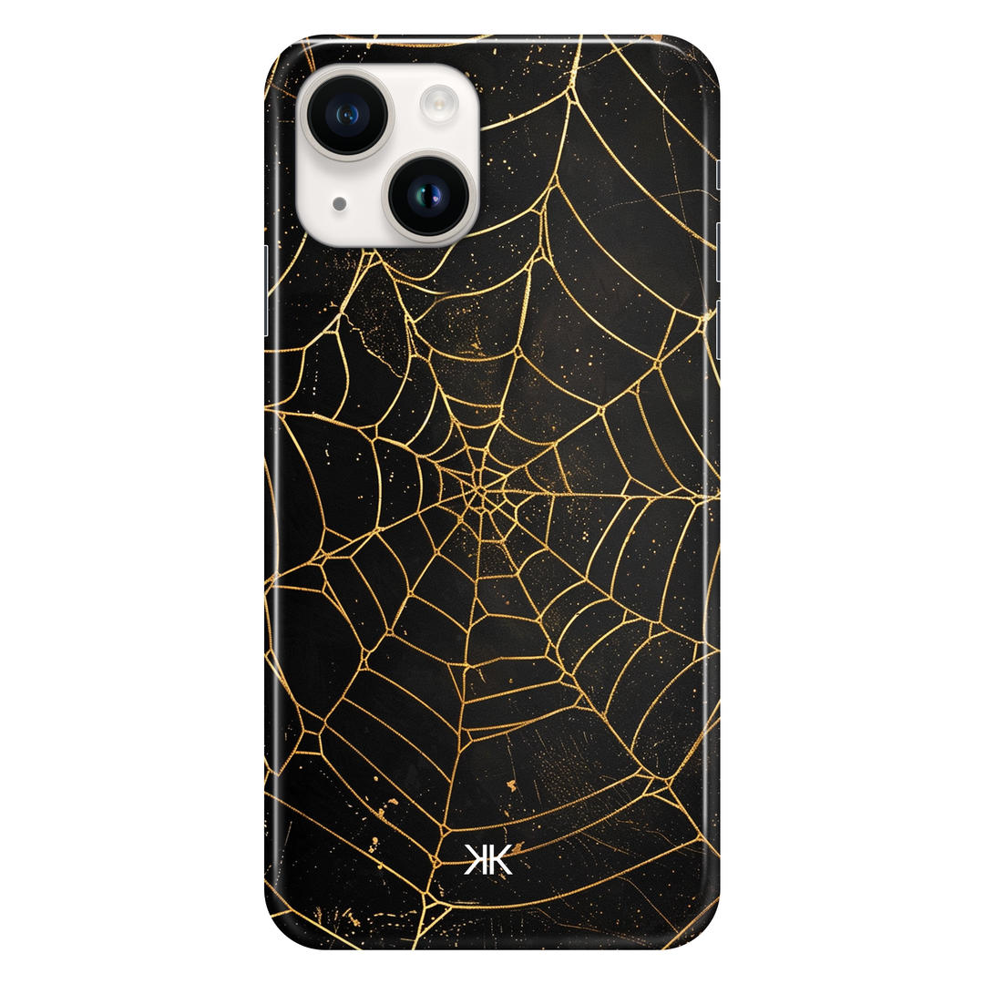 Golden Spiderweb phone case for iPhone 14