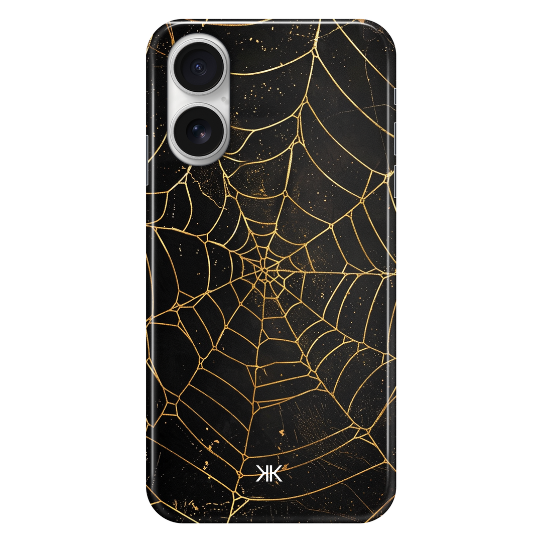 Golden Spiderweb phone case for iPhone 16