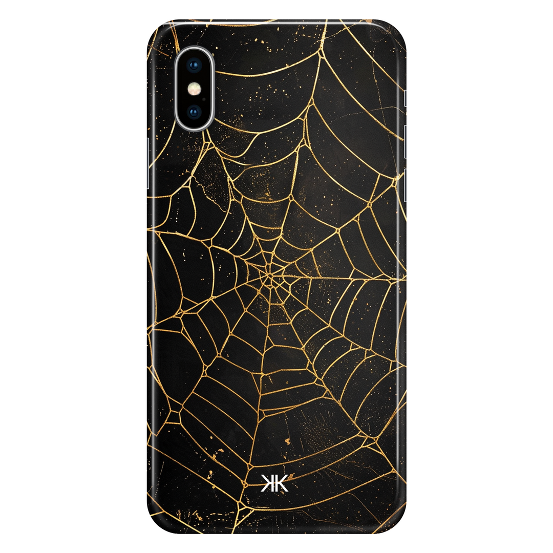 Golden Spiderweb phone case for iPhone X
