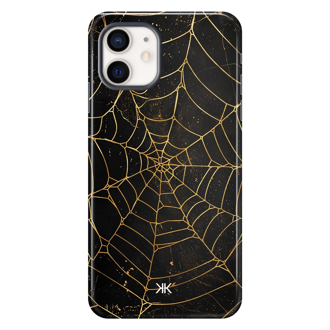 Golden Spiderweb Phone Case - Tough Case - iphone-12
