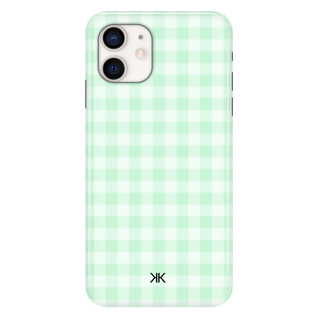 Gingham Green phone case for iPhone 12