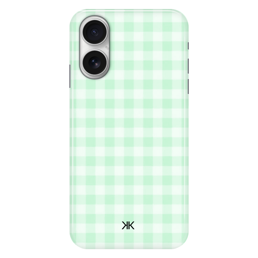 Gingham Green phone case for iPhone 16