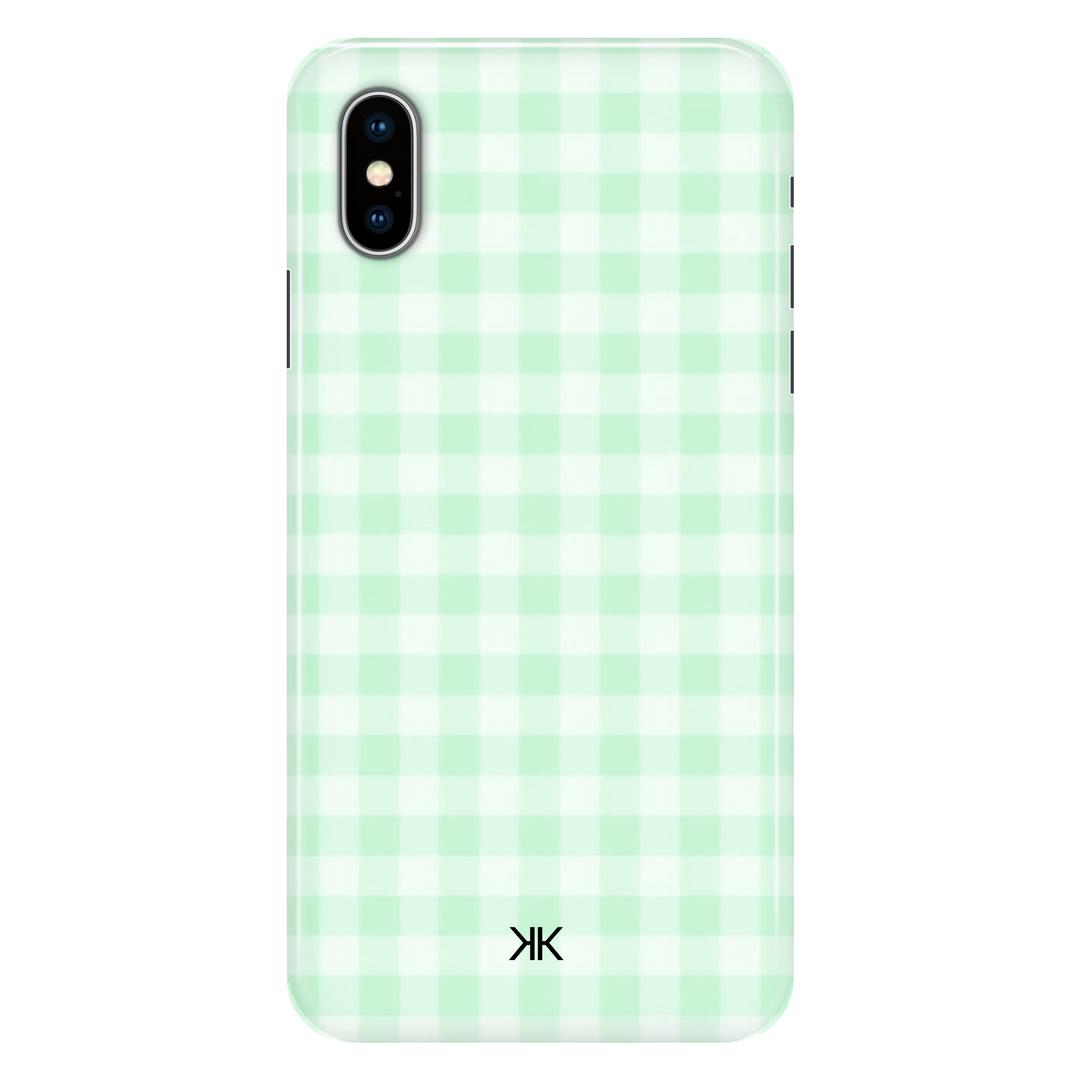Gingham Green phone case for iPhone X