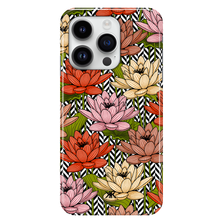 Floral Herringbone phone case for iPhone 14 Pro