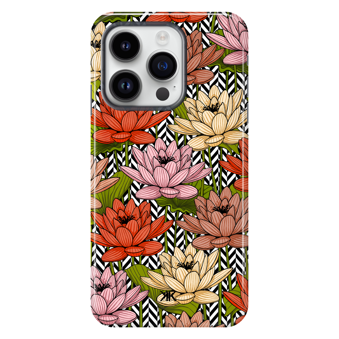 Floral Herringbone Phone Case - Tough Case - iphone-14-pro