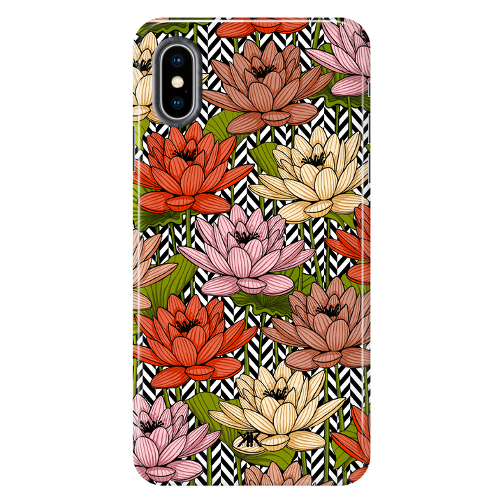 Floral Herringbone tough phone case for iPhone X