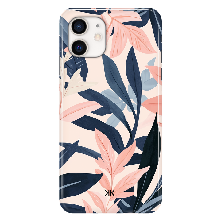 Pink Leaves phone case for iPhone 12
