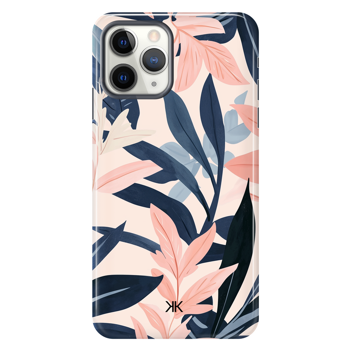 Pink Leaves Phone Case - Tough Case - iphone-11-pro