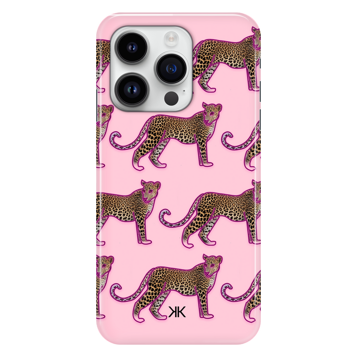 Pink Leopard Pattern phone case for iPhone 14 Pro