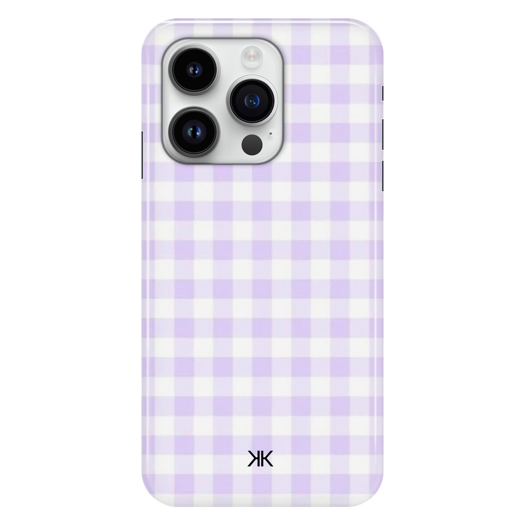Lilac Gingham phone case for iPhone 14 Pro