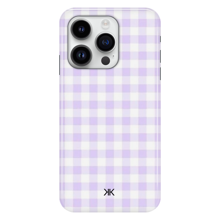 Lilac Gingham phone case for iPhone 14 Pro