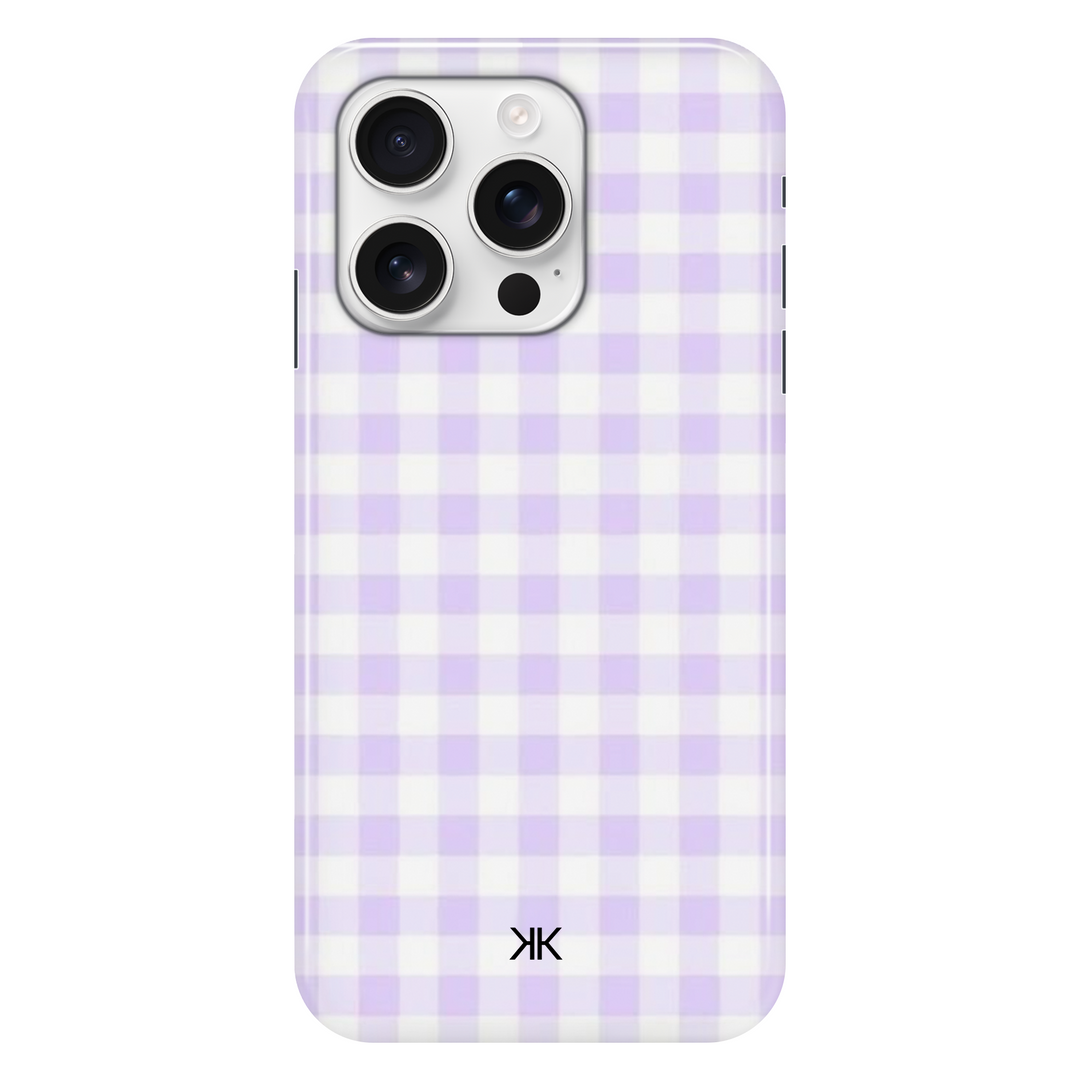 Lilac Gingham phone case for iPhone 16 Pro