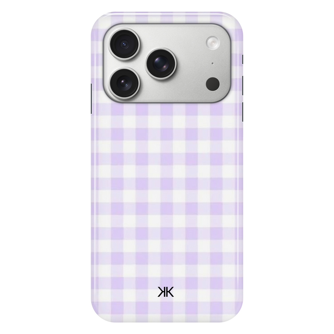 Lilac Gingham phone case for iPhone 17 Pro