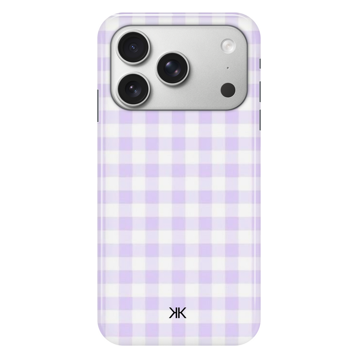 Lilac Gingham phone case for iPhone 17 Pro