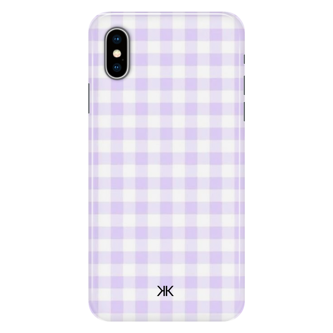 Lilac Gingham phone case for iPhone X