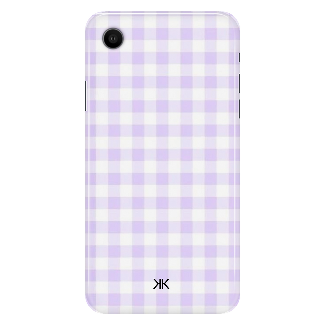Lilac Gingham phone case for iPhone XR