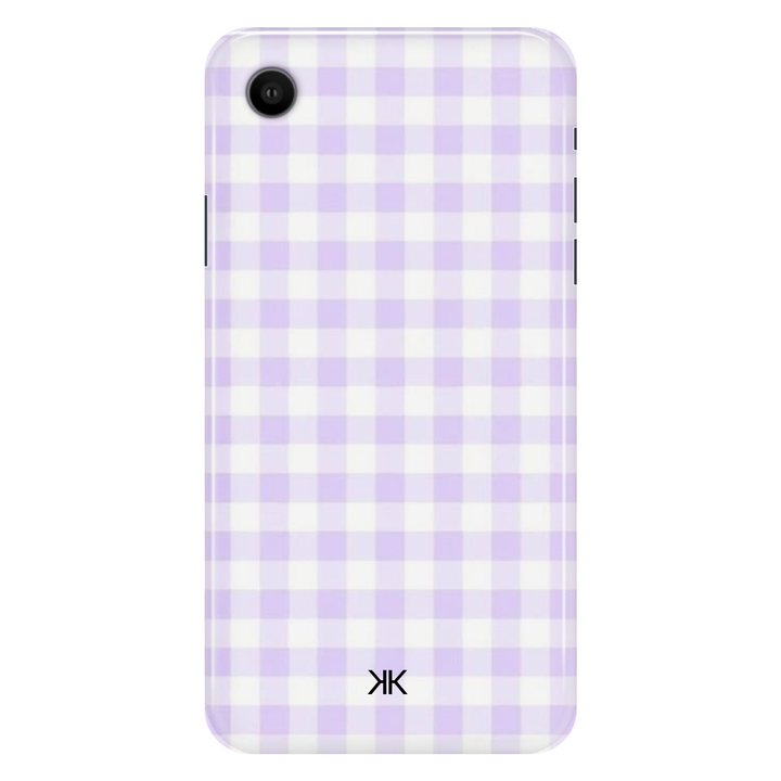 Lilac Gingham phone case for iPhone XR