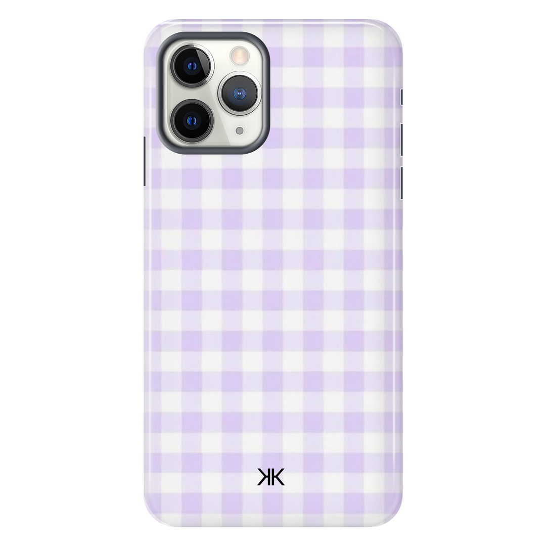 Lilac Gingham Phone Case - Tough Case - iphone-11-pro