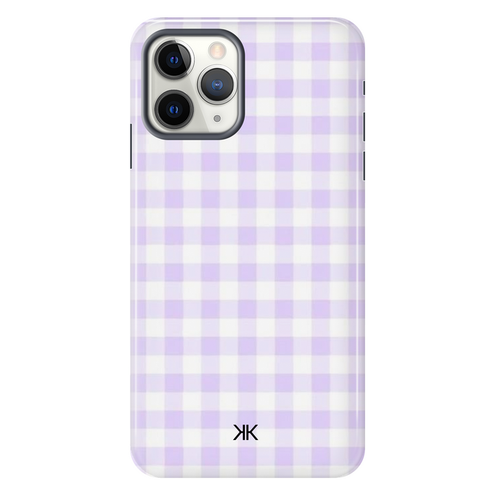 Lilac Gingham Phone Case - Tough Case - iphone-11-pro