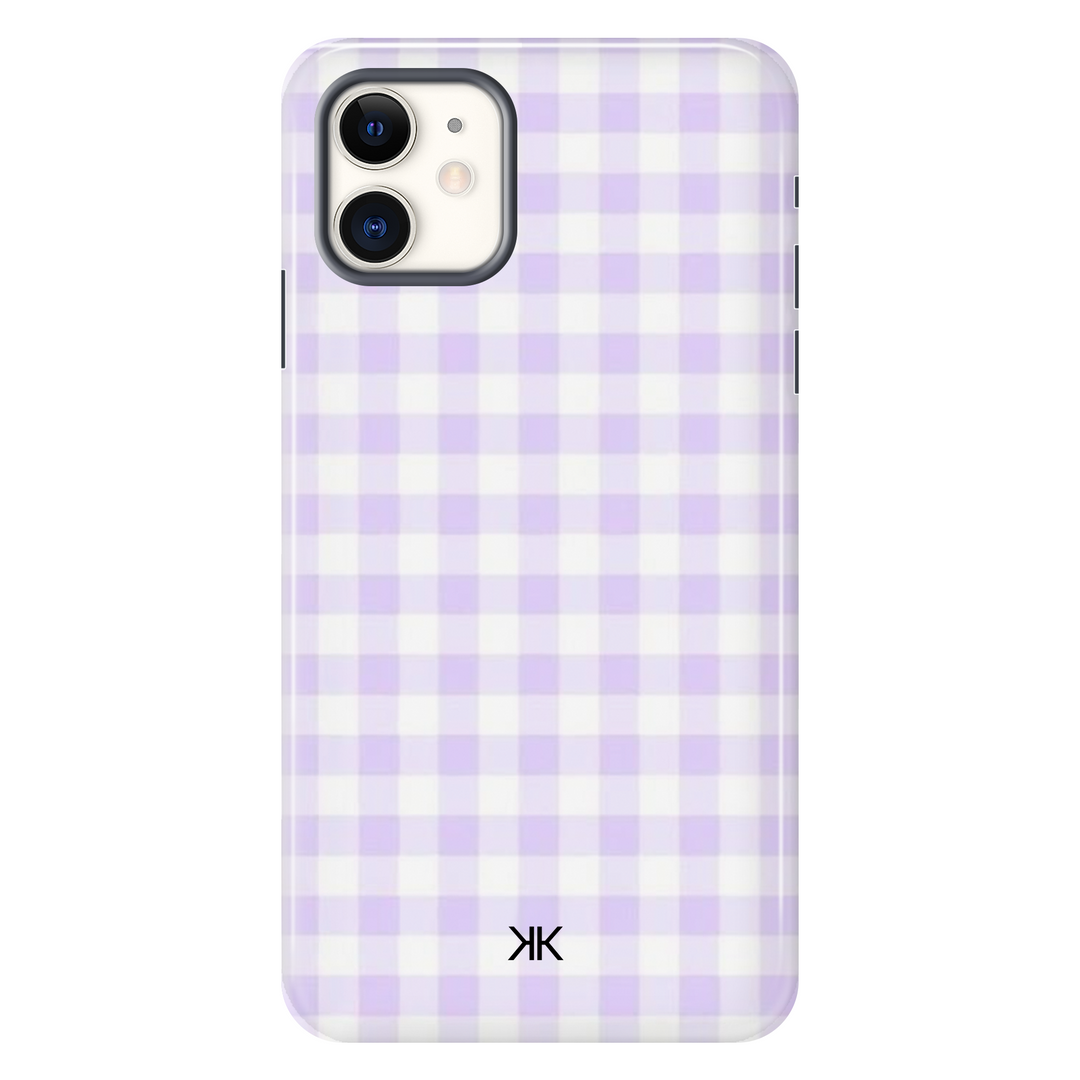 Lilac Gingham Phone Case - Tough Case - iphone-11