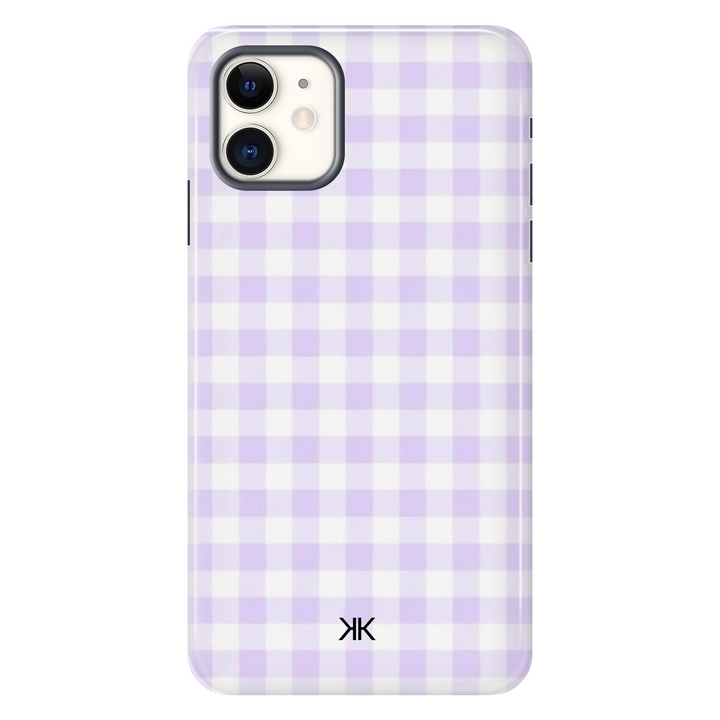 Lilac Gingham Phone Case - Tough Case - iphone-11
