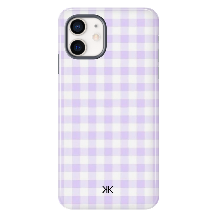 Lilac Gingham Phone Case - Tough Case - iphone-12