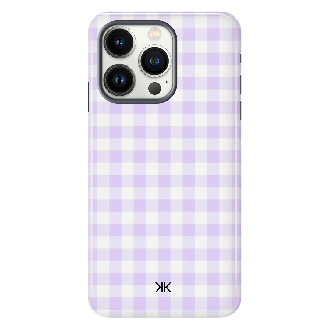 Lilac Gingham Phone Case - Tough Case - iphone-13-pro