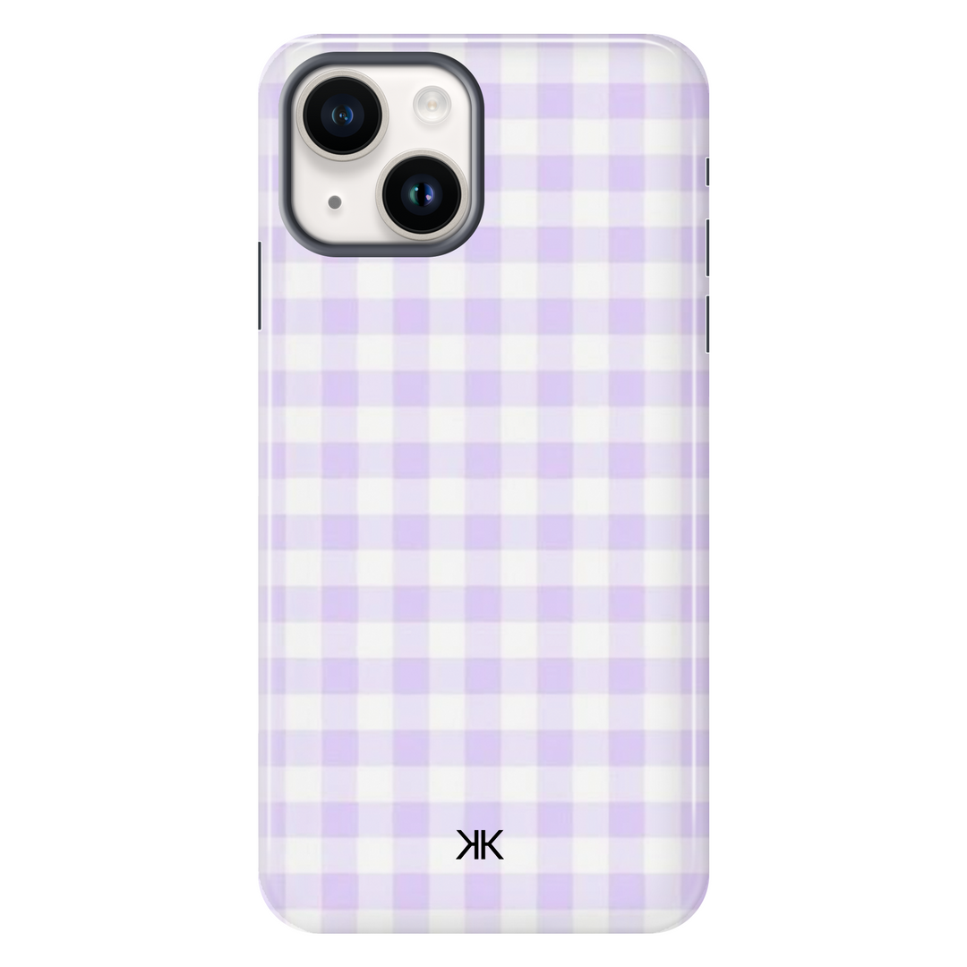 Lilac Gingham Phone Case - Tough Case - iphone-14