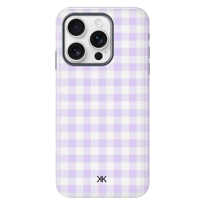 Lilac Gingham Phone Case - Tough Case - iphone-16-pro