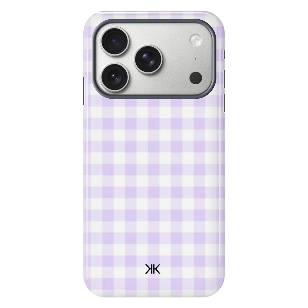 Lilac Gingham Phone Case - Tough Case - iphone-17-pro