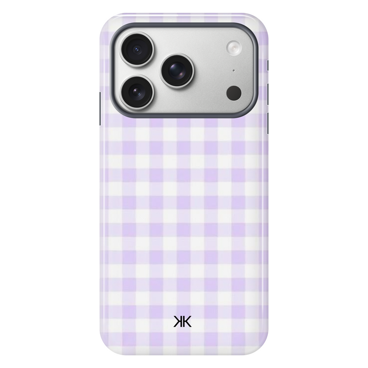 Lilac Gingham Phone Case - Tough Case - iphone-17-pro