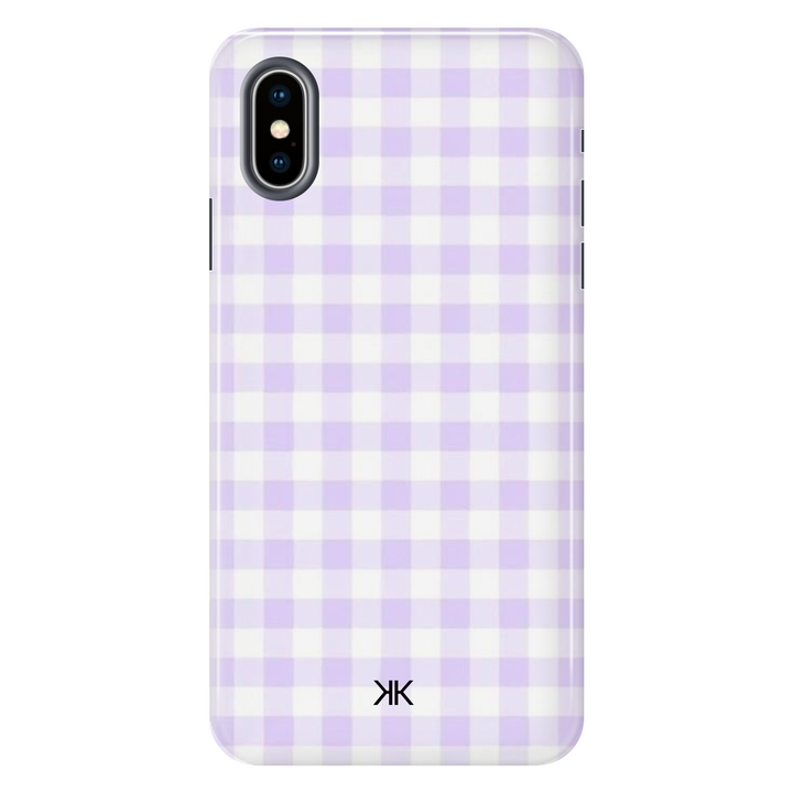 Lilac Gingham Phone Case - Tough Case - iphone-x