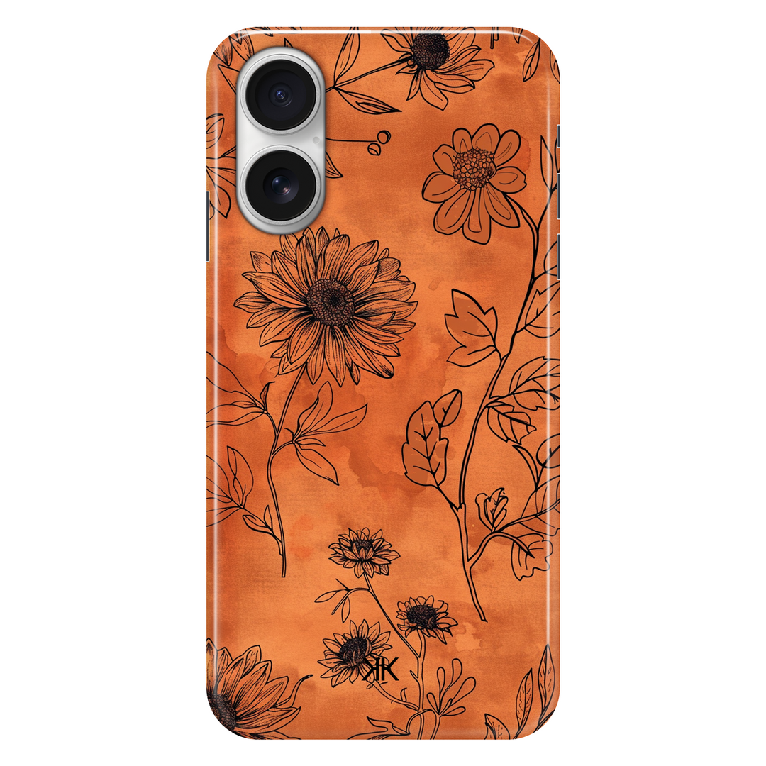 Floral Line Art phone case for iPhone 16