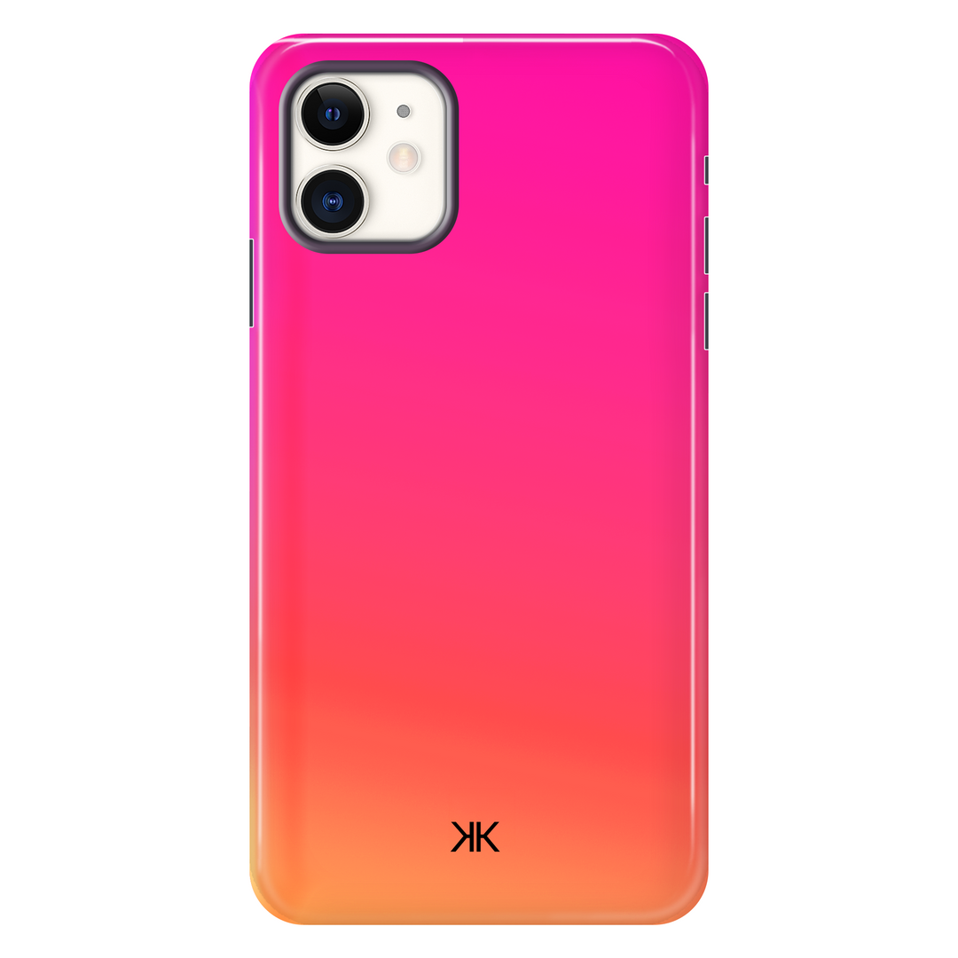 Neon Pink Orange Phone Case - Tough Case - iphone-11
