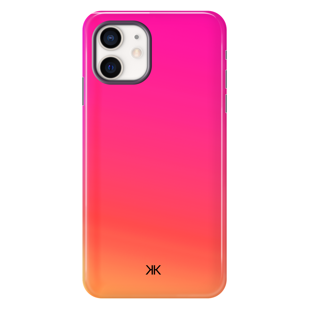 Neon Pink Orange Phone Case - Tough Case - iphone-12