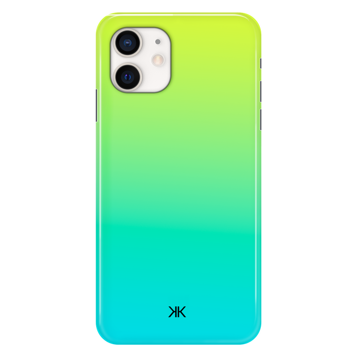Neon Yellow Aqua phone case for iPhone 12