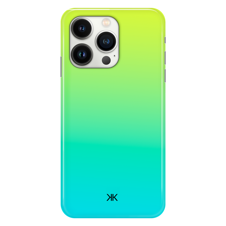Neon Yellow Aqua phone case for iPhone 13 Pro