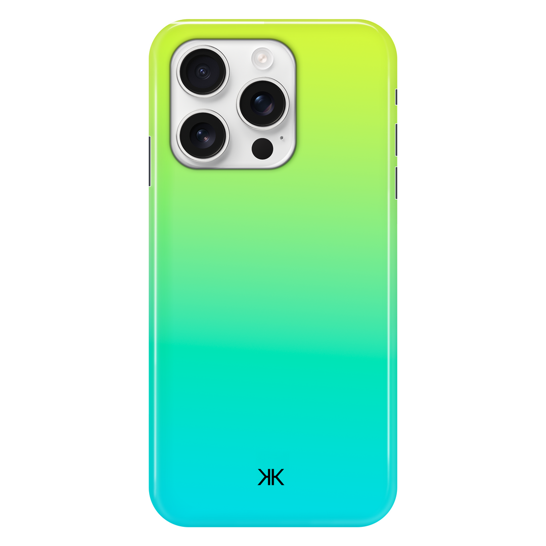 Neon Yellow Aqua phone case for iPhone 16 Pro