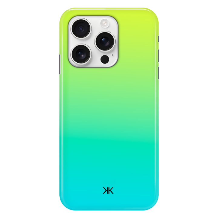 Neon Yellow Aqua phone case for iPhone 16 Pro