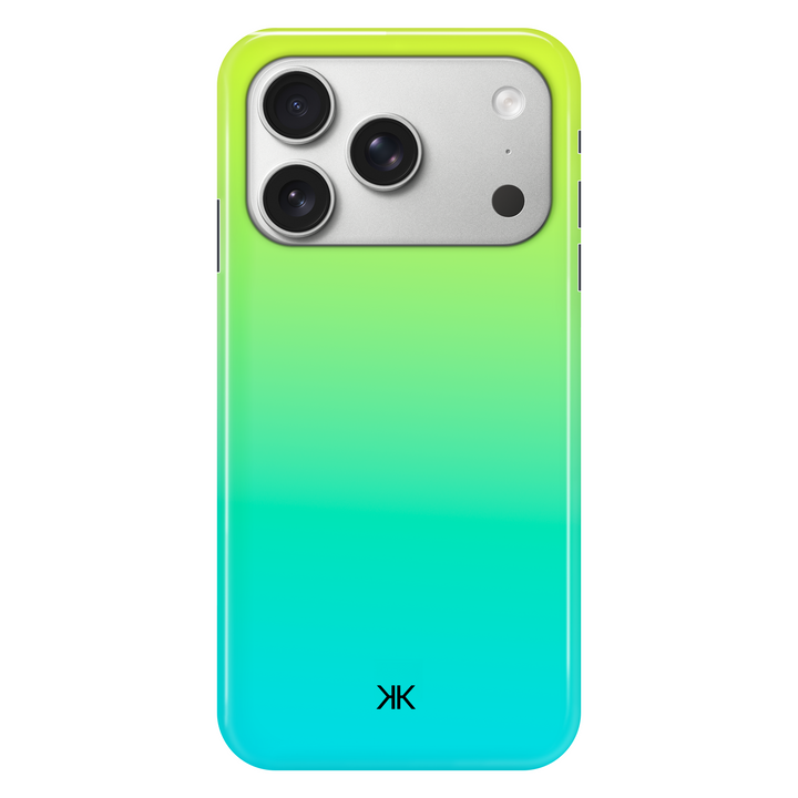 Neon Yellow Aqua phone case for iPhone 17 Pro