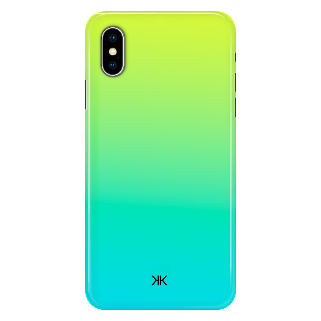 Neon Yellow Aqua phone case for iPhone X