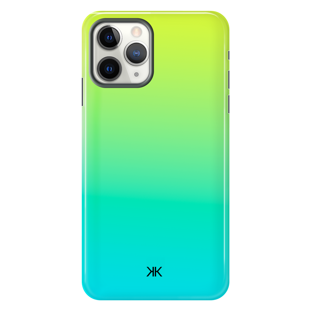Neon Yellow Aqua Phone Case - Tough Case - iphone-11-pro