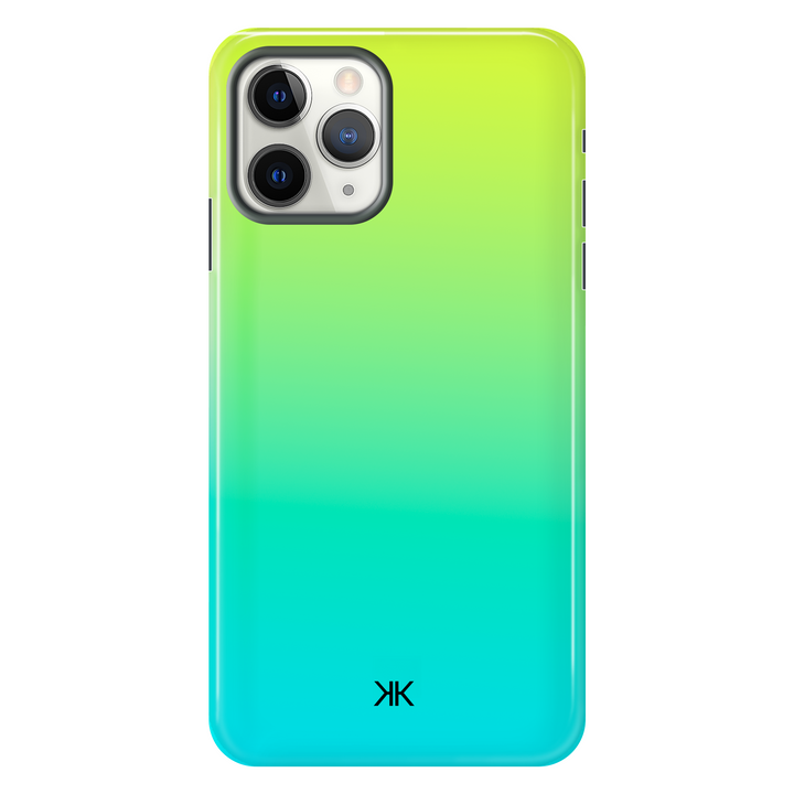Neon Yellow Aqua Phone Case - Tough Case - iphone-11-pro