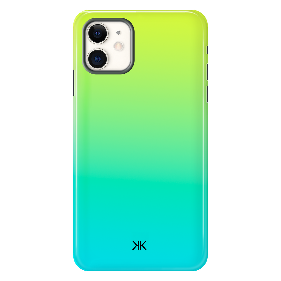 Neon Yellow Aqua Phone Case - Tough Case - iphone-11